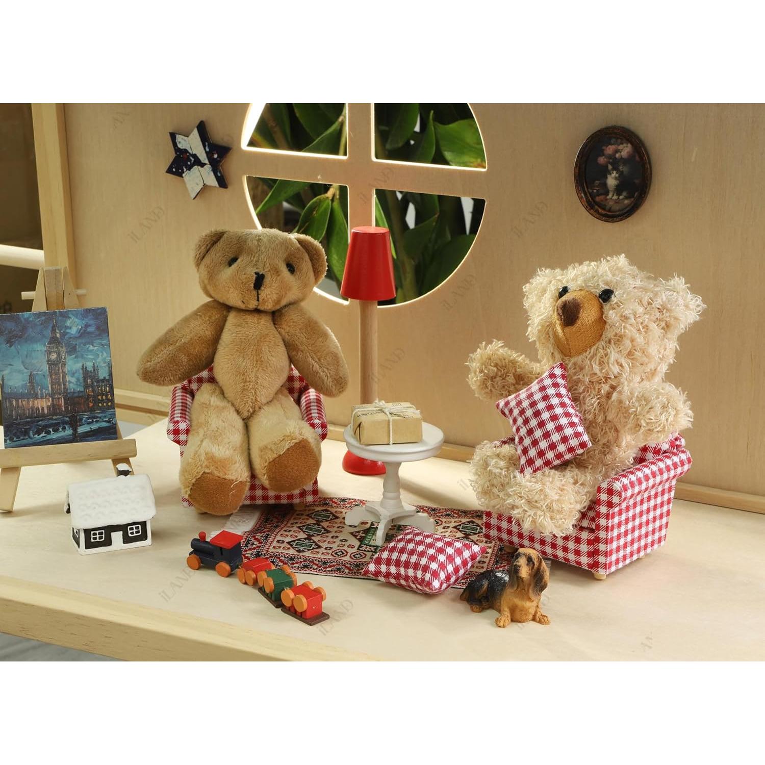 Juego de Muebles para Casa de Muñecas iLAND 1:12 Sofás y Mesa