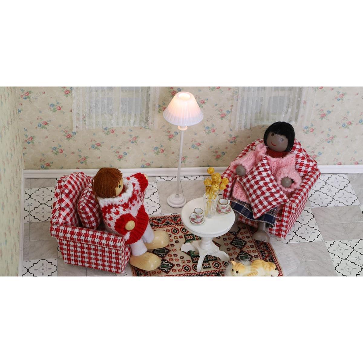 Juego de Muebles para Casa de Muñecas iLAND 1:12 Sofás y Mesa