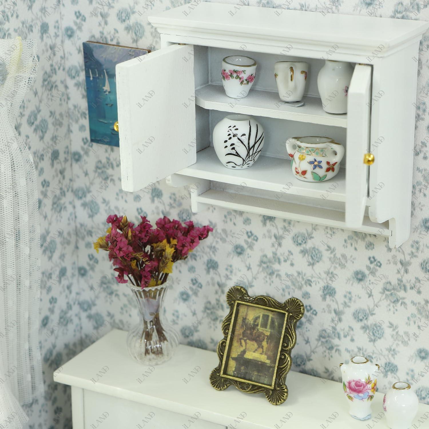 Estante de Cocina Miniatura iLAND 1:12 Blanco Country Moderno