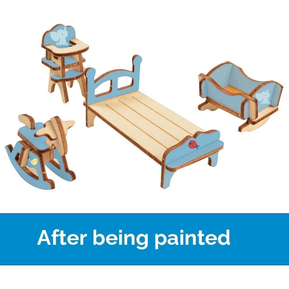 Muebles de Casa de Muñecas de Madera BOHS 1:12 - 28 Piezas