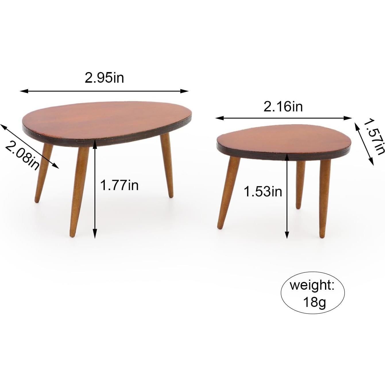 Mesa Triangular Miniatura de Madera Cutemini 1:12 Marrón