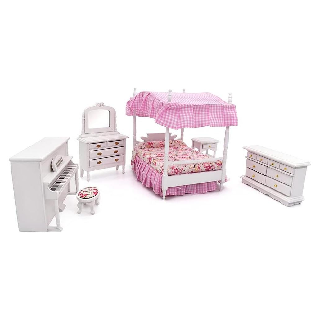Conjunto de Muebles de Casa de Muñecas iLAND Rosa 6 Piezas