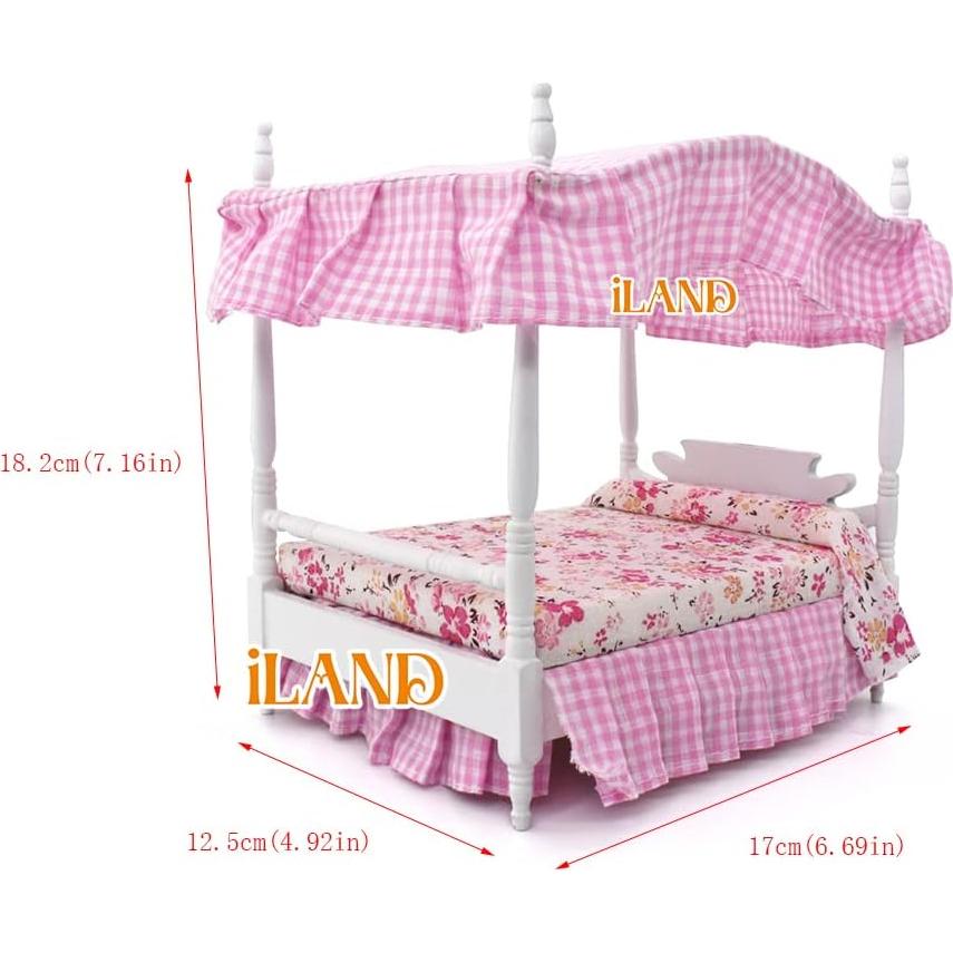 Conjunto de Muebles de Casa de Muñecas iLAND Rosa 6 Piezas
