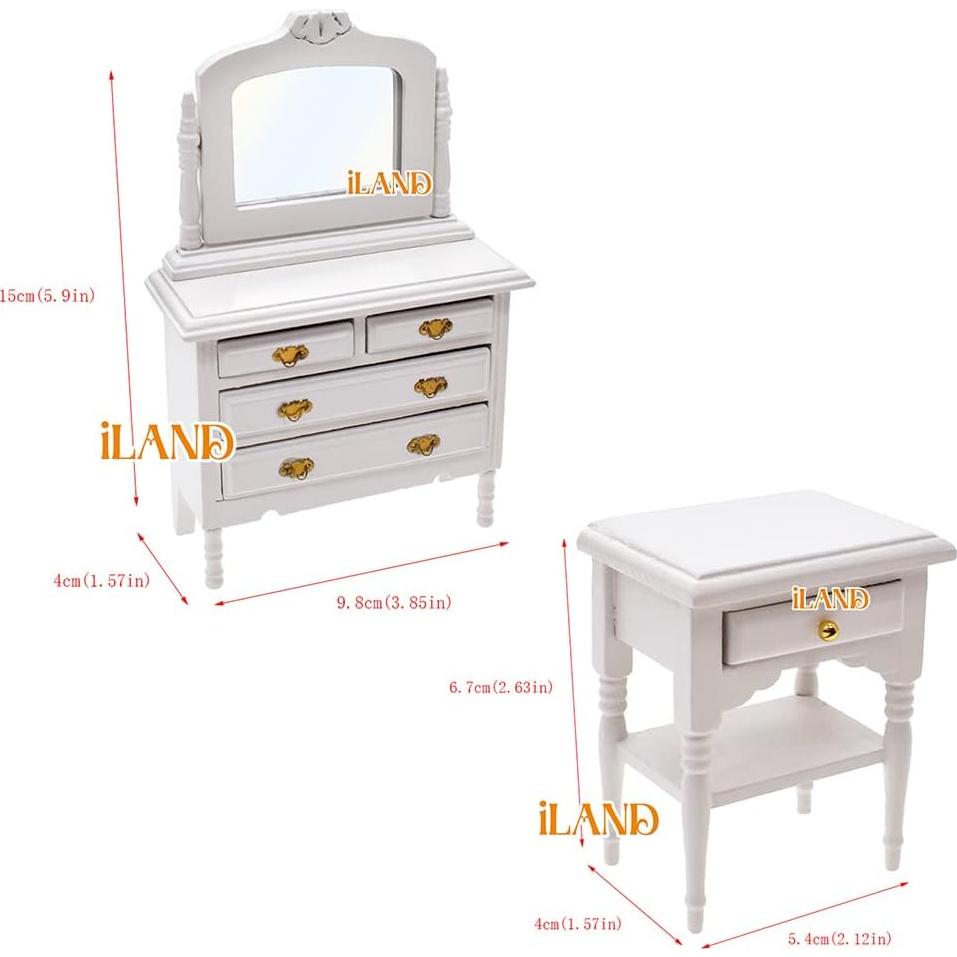 Conjunto de Muebles de Casa de Muñecas iLAND Rosa 6 Piezas