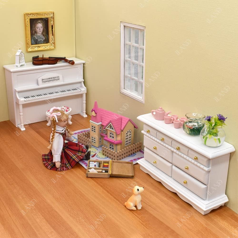 Conjunto de Muebles de Casa de Muñecas iLAND Rosa 6 Piezas