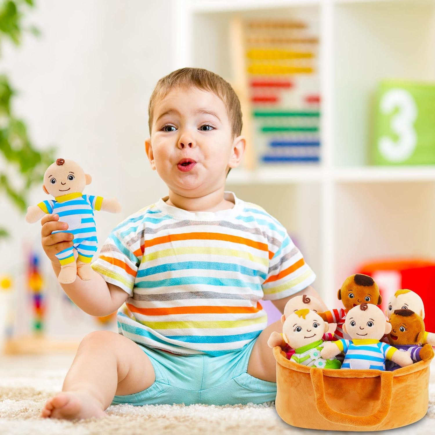 Cesta de Muñecas de Bebé de Peluche Qpewep - Set 6 Piezas