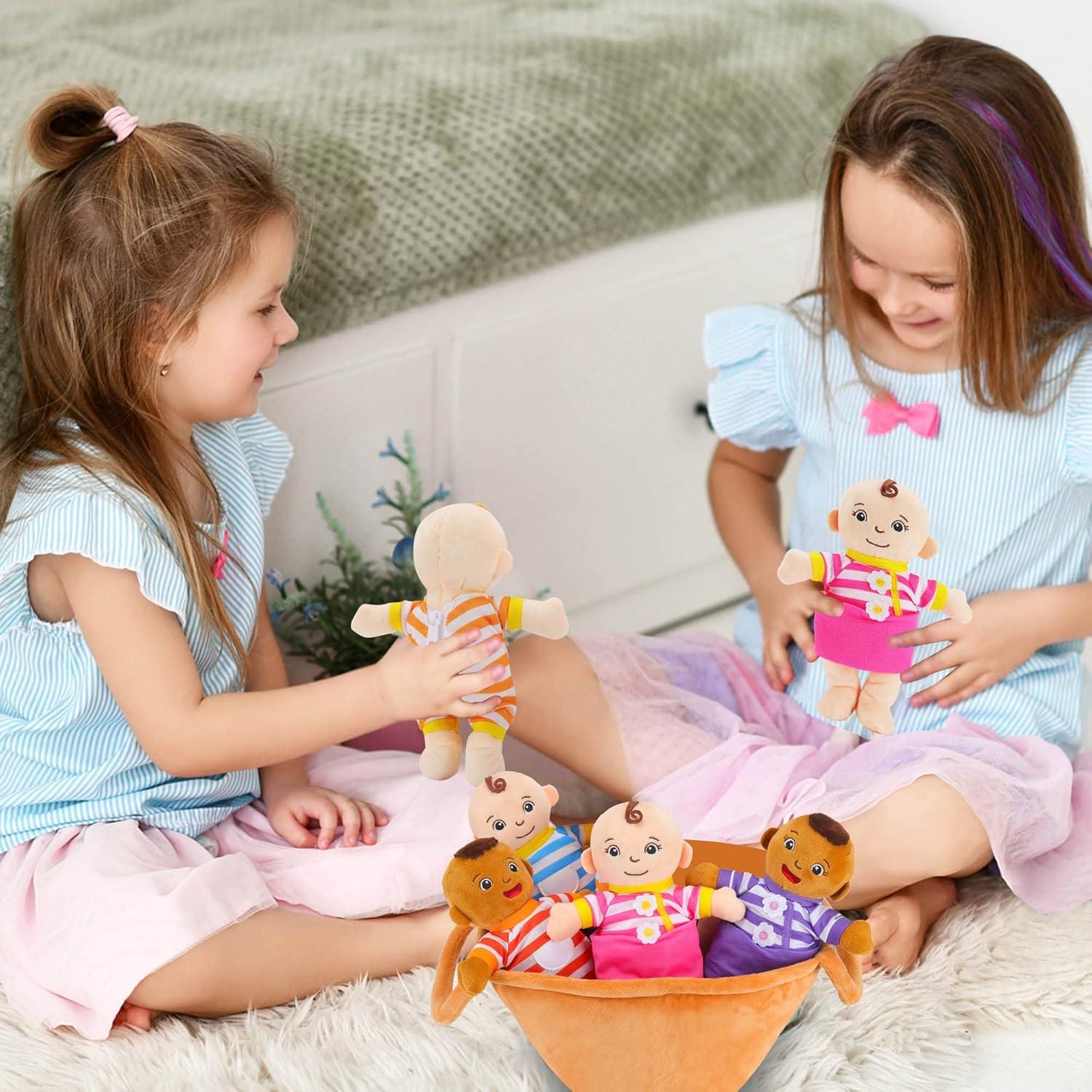 Cesta de Muñecas de Bebé de Peluche Qpewep - Set 6 Piezas