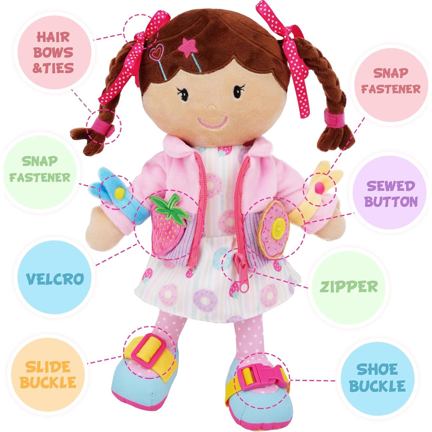 Conjunto de Muñecas de Peluche Educativas June Garden 39 cm