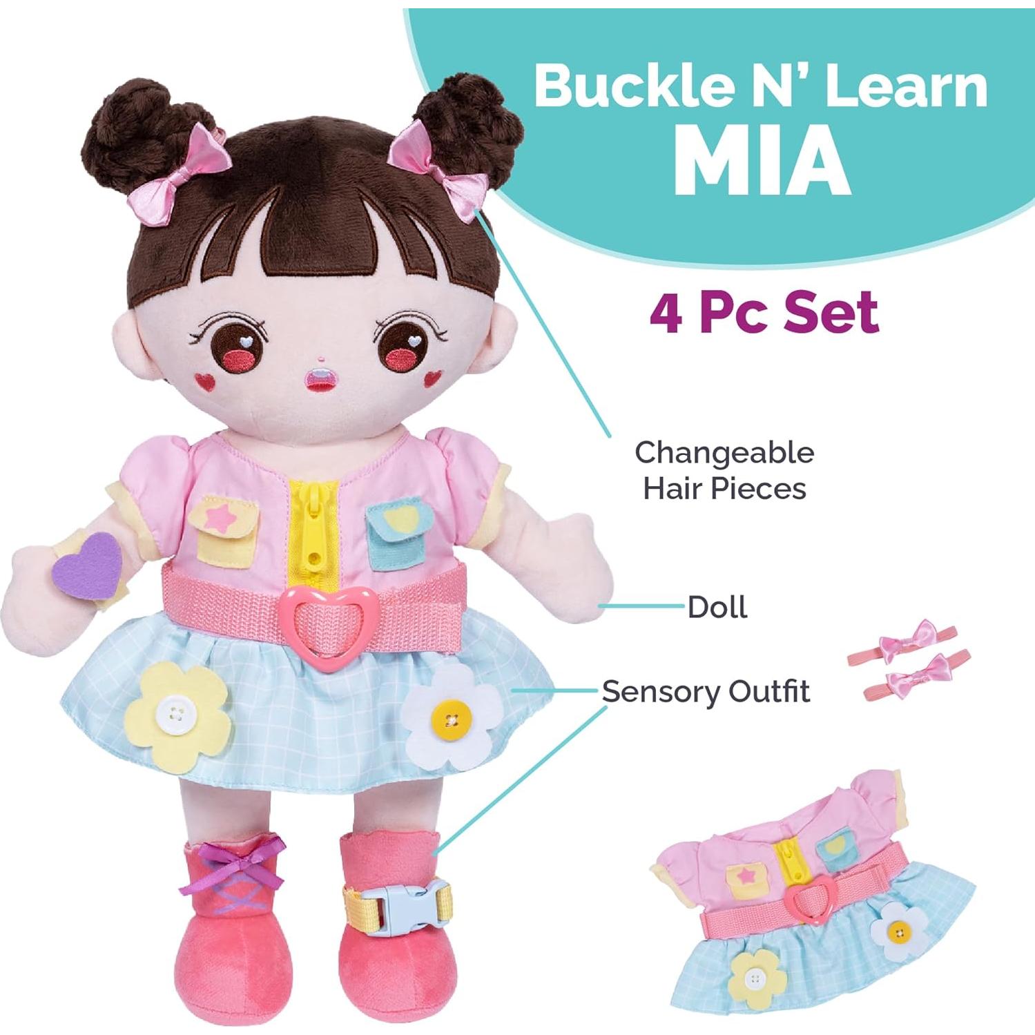 Muñeca Montessori Adora Mia con Hebilla y Aprendizaje