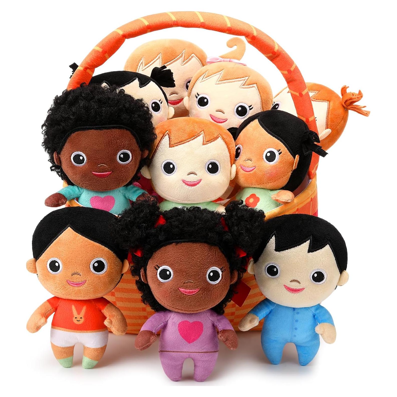 Set de 10 Muñecas de Peluche Multiculturales HyDren 15cm