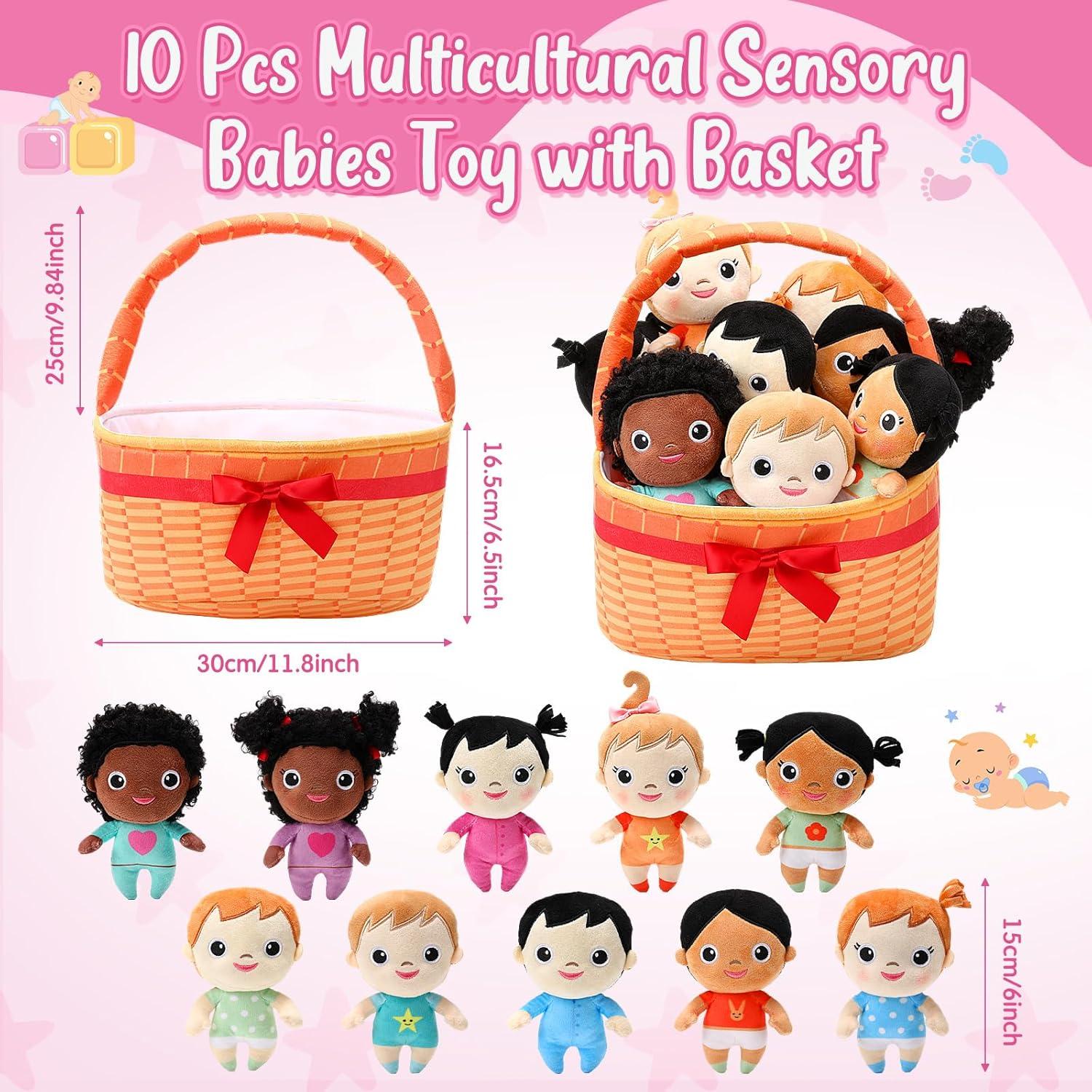 Set de 10 Muñecas de Peluche Multiculturales HyDren 15cm