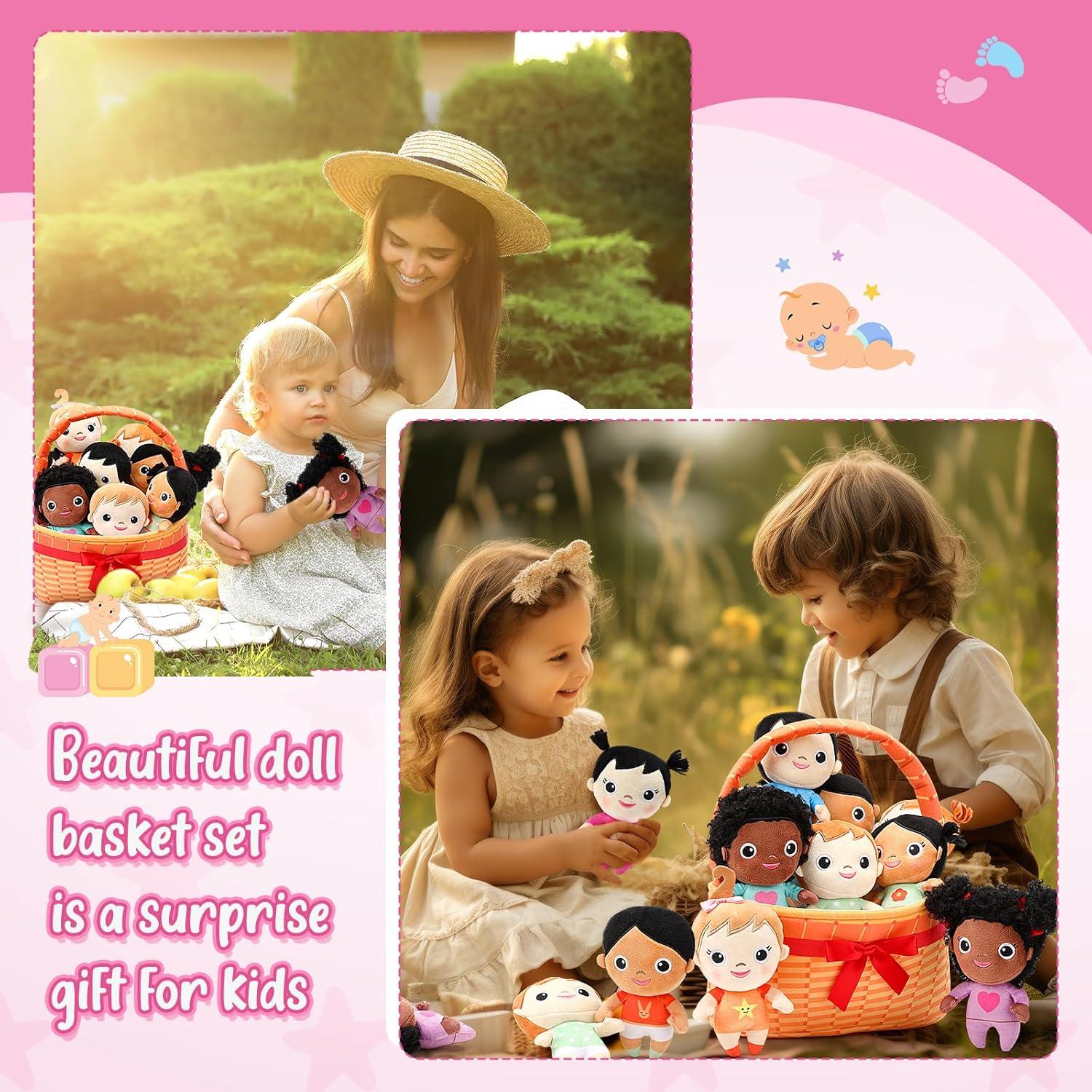 Set de 10 Muñecas de Peluche Multiculturales HyDren 15cm