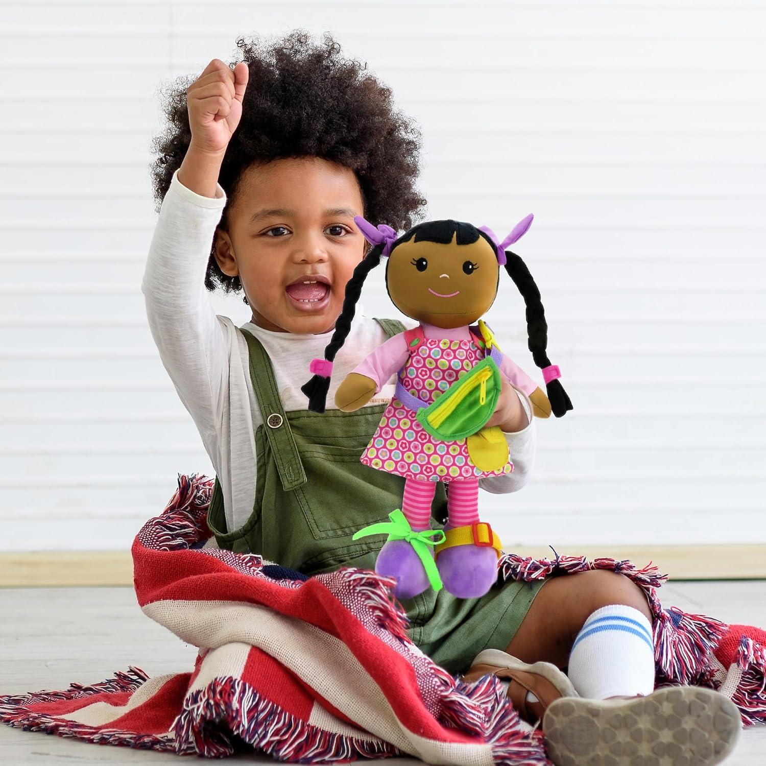 Muñeca Educativa de Peluche Linzy Toys 40 cm Piel Oscura