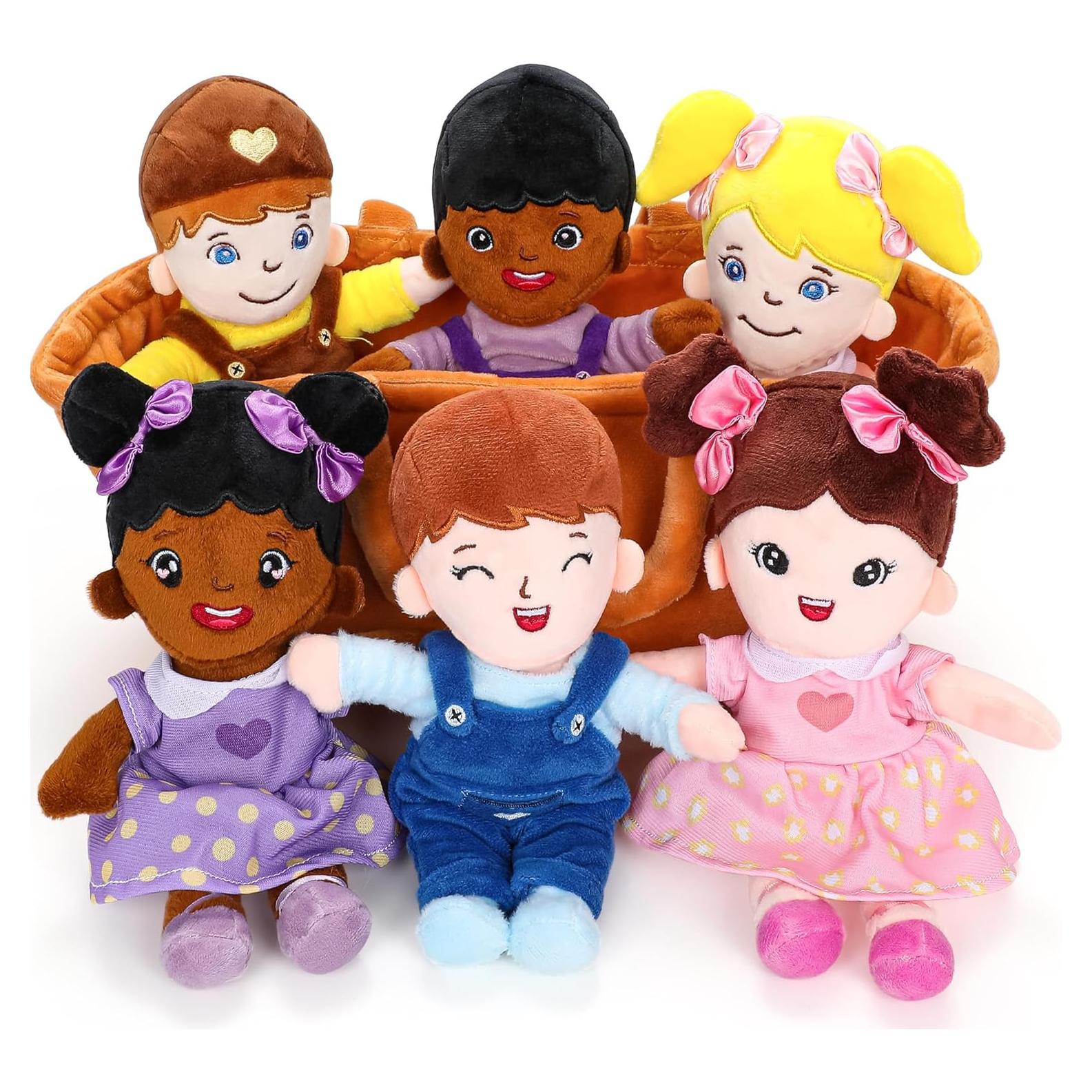 Cesta de Muñecas de Peluche Qpewep - Set de 6 Piezas Inclusivas