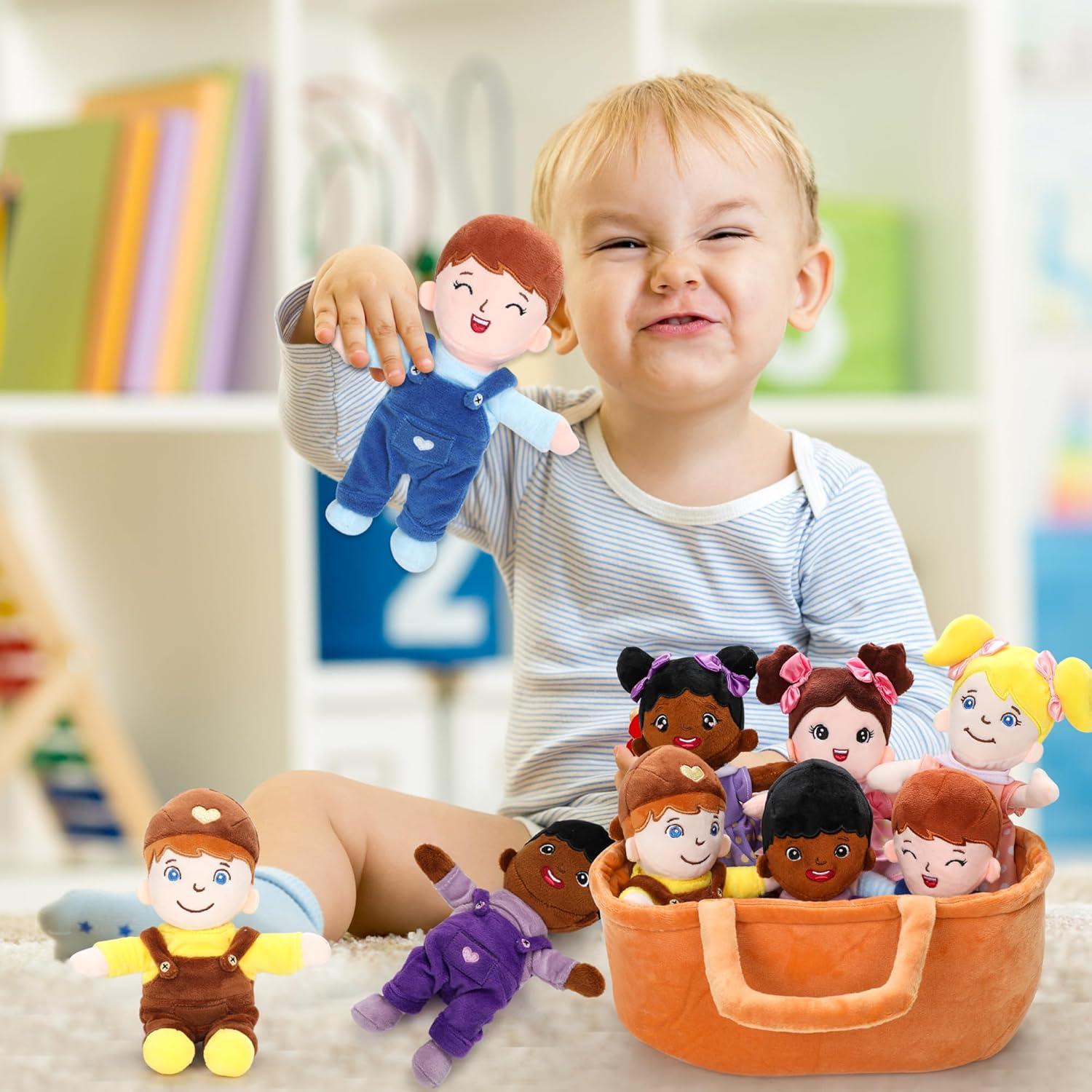 Cesta de Muñecas de Peluche Qpewep - Set de 6 Piezas Inclusivas