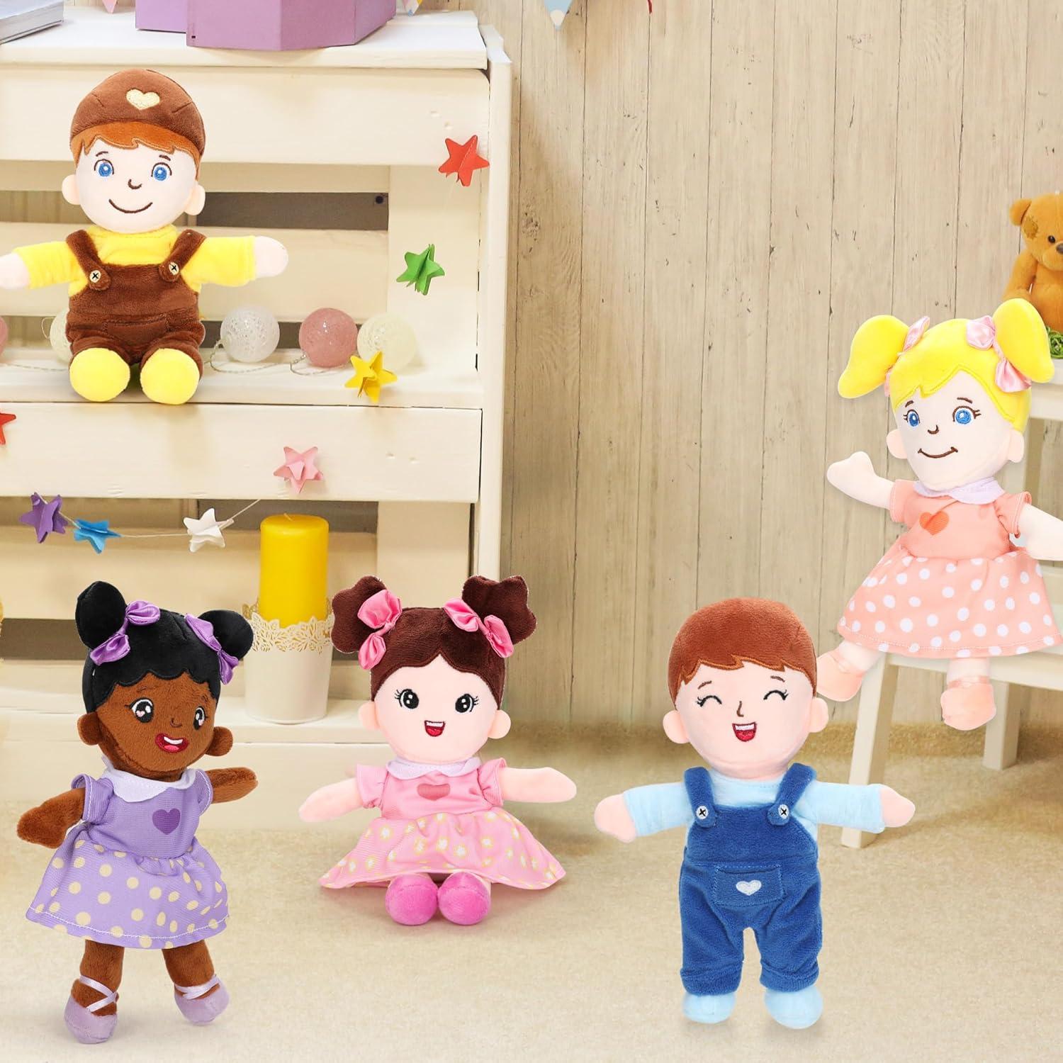 Cesta de Muñecas de Peluche Qpewep - Set de 6 Piezas Inclusivas