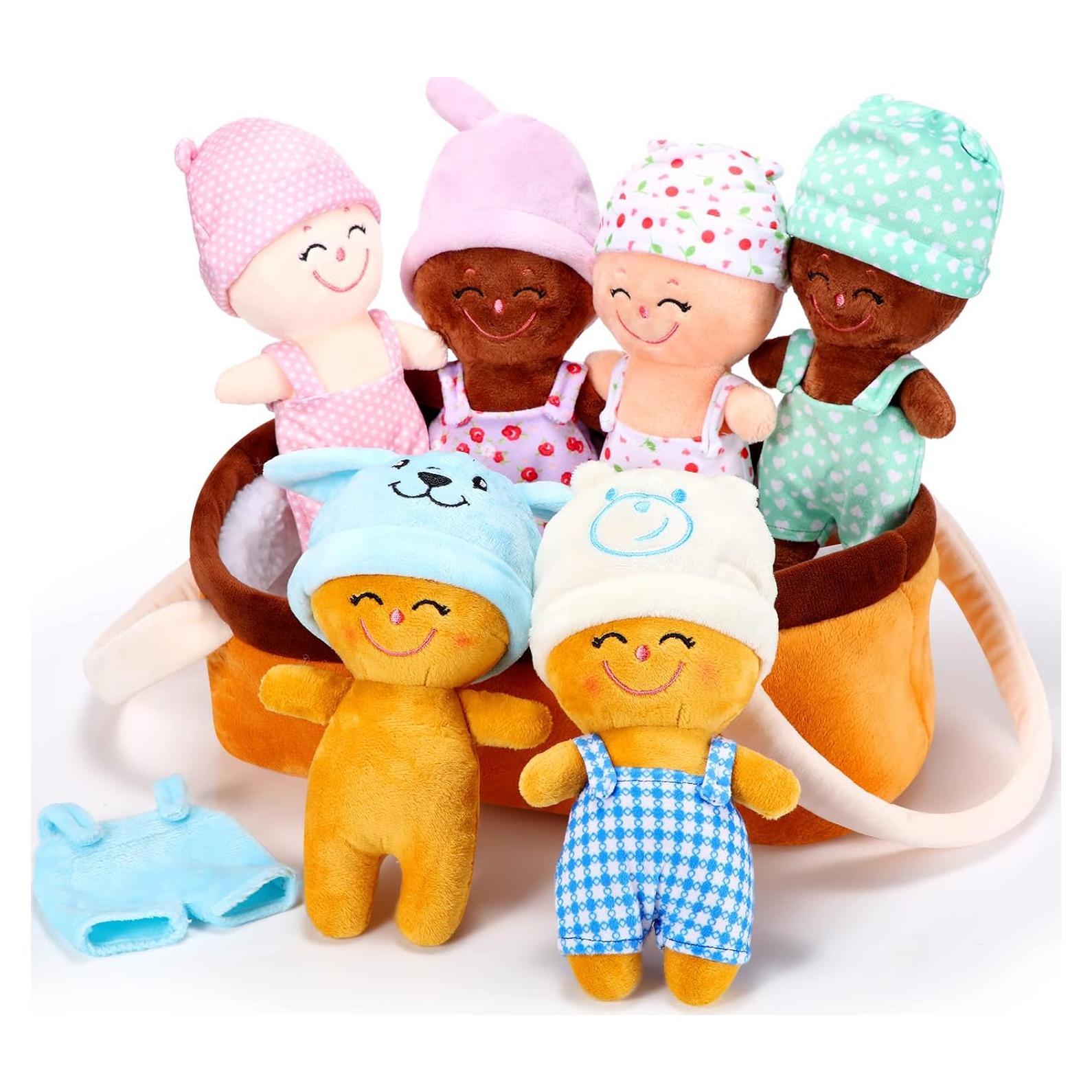 Muñecas Multiculturales Suaves Skylety 18 cm - 6 Pcs