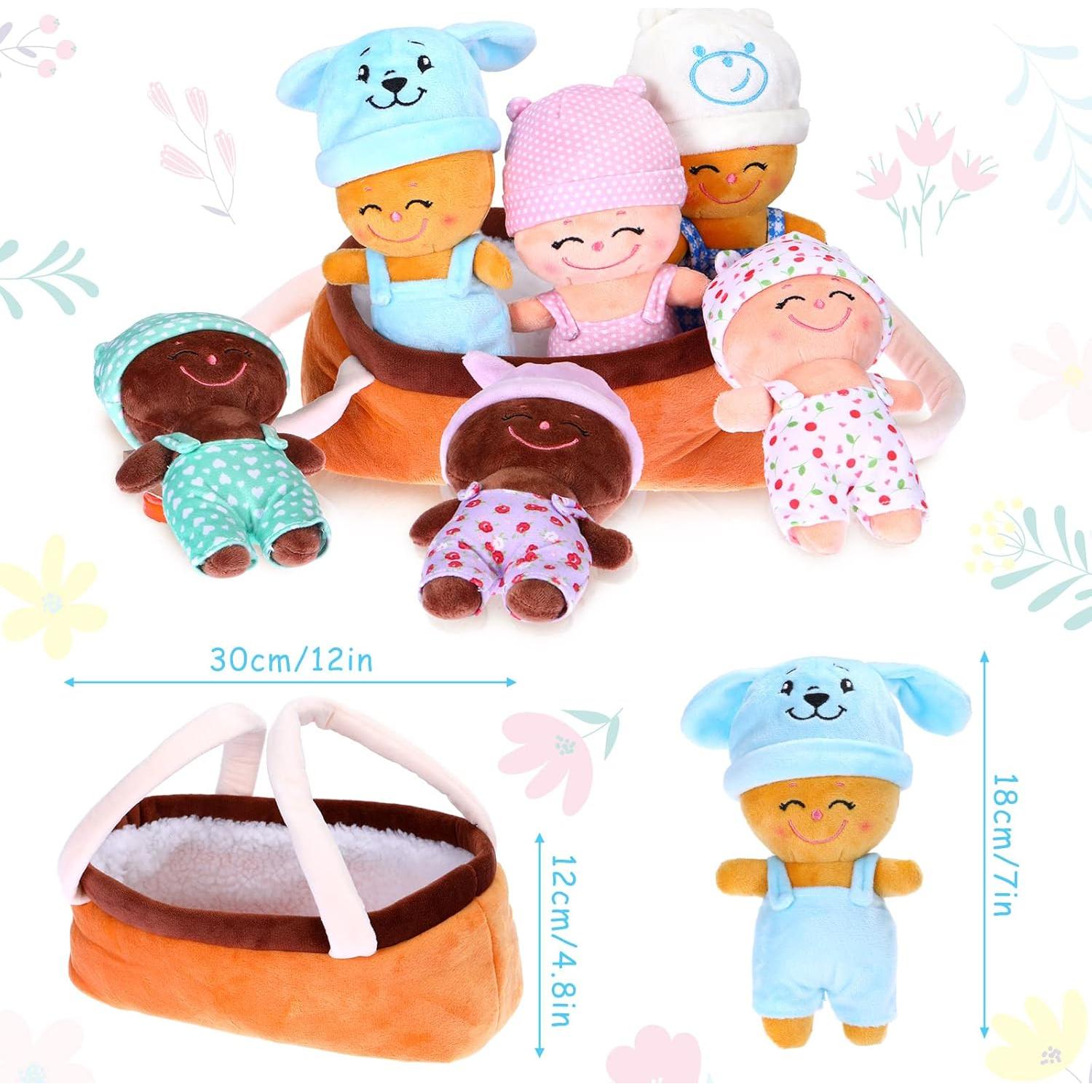 Muñecas Multiculturales Suaves Skylety 18 cm - 6 Pcs