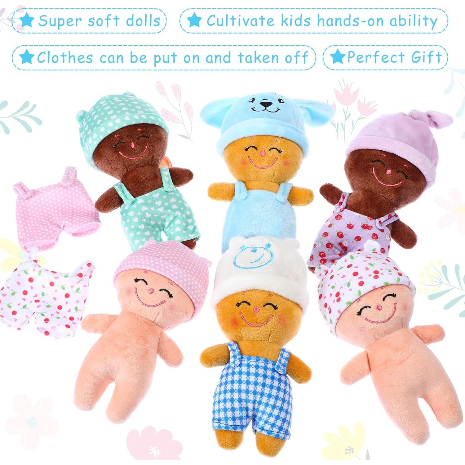 Muñecas Multiculturales Suaves Skylety 18 cm - 6 Pcs