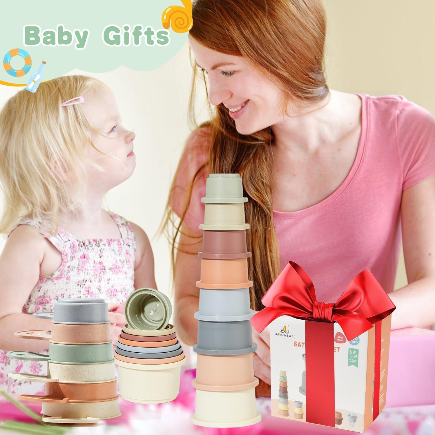 Juguetes de baño AMCHSURI 14 PCS para bebés 6-15 meses