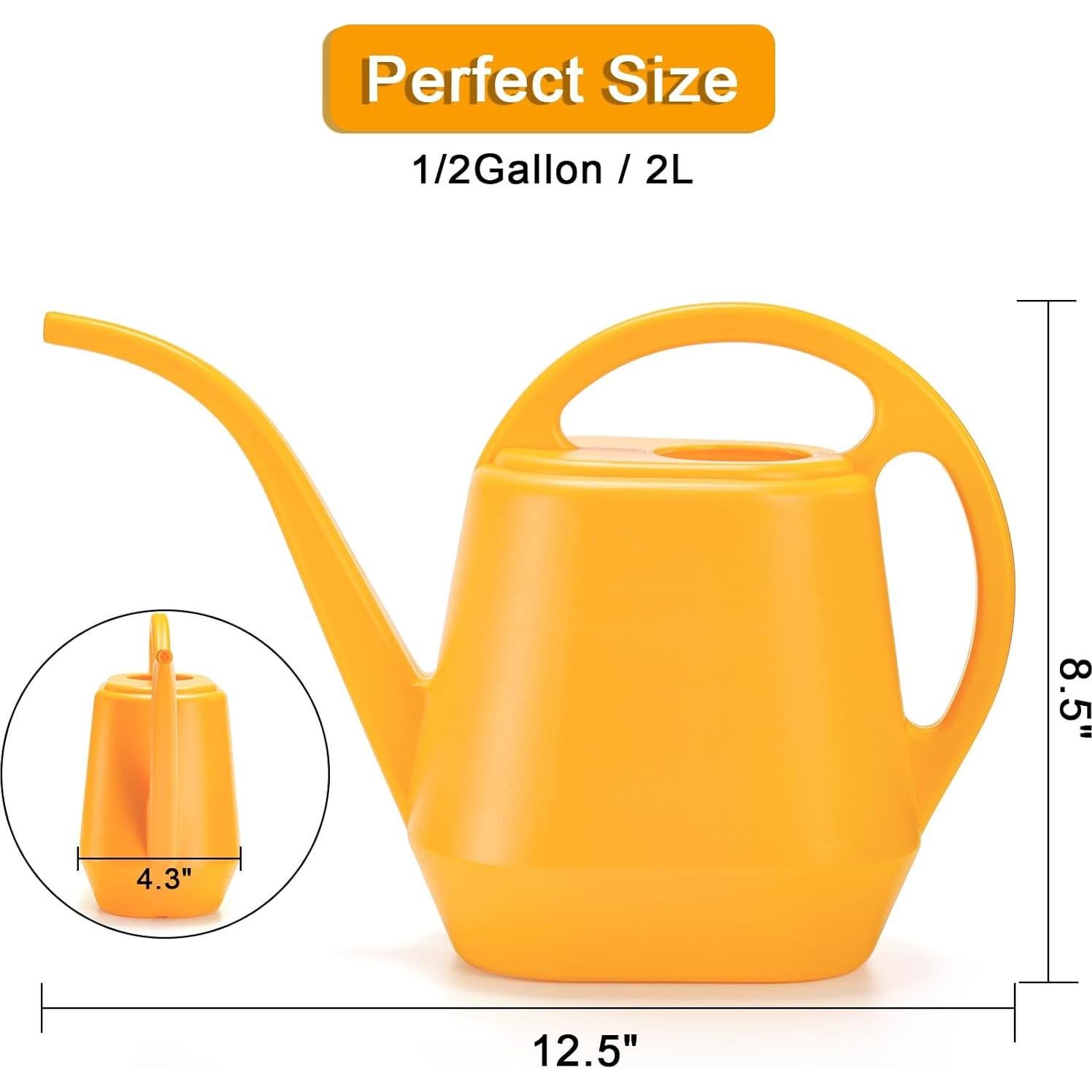 Regadera Fasmov 2L Plástico Amarillo con Pico Largo Ergonómico