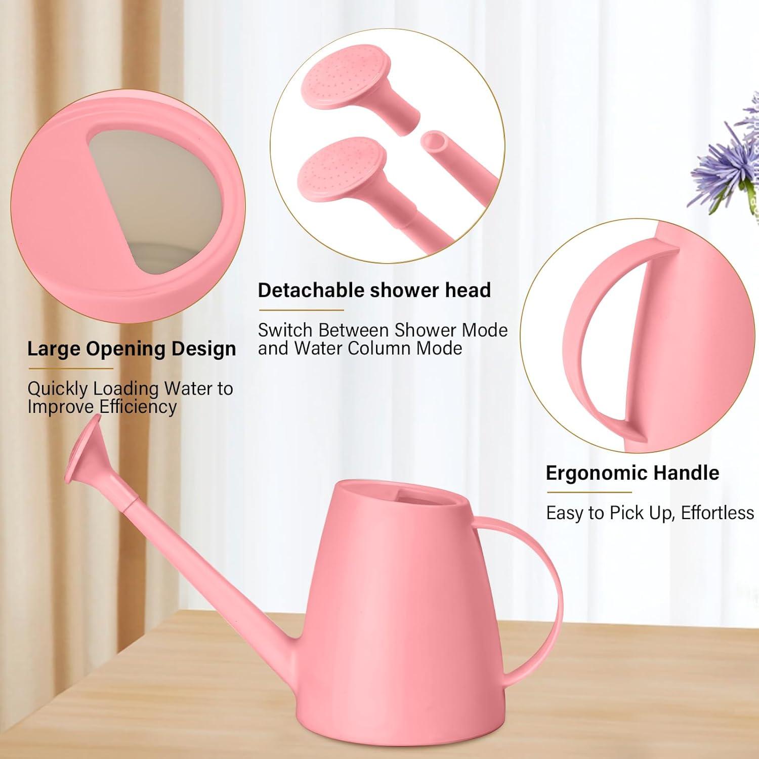 Regadera de Plástico UFANME 1.89 Litros Rosa para Jardín