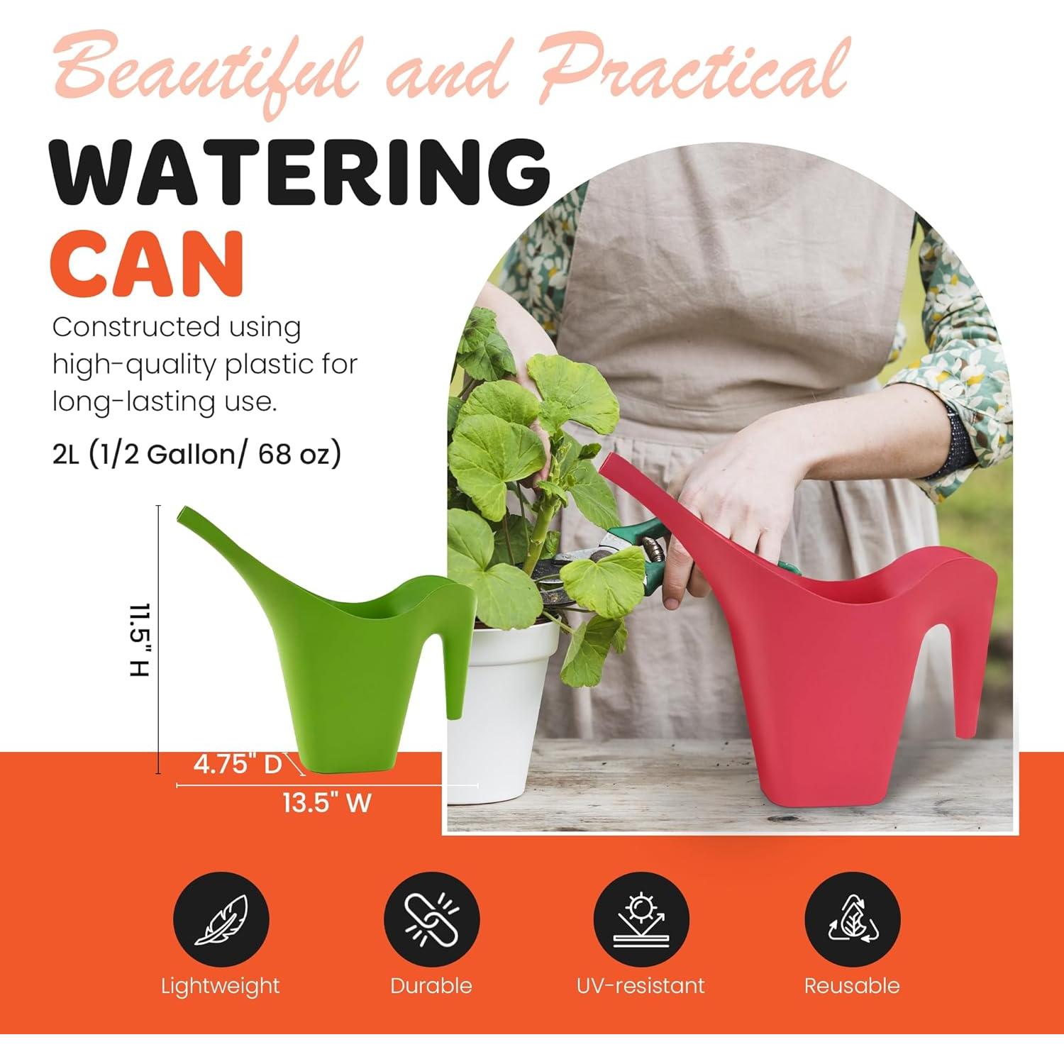 Regadera Mintra 2L Coral para Plantas de Interior y Exterior