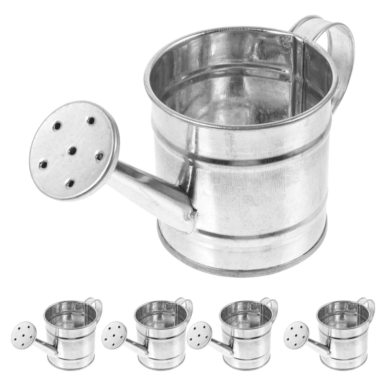 Mini Watering Can: 5pcs Kids Small Watering Can, Metal for Indoor Outdoor Plants, Children Iron for Garden Yard Home Plants Flower