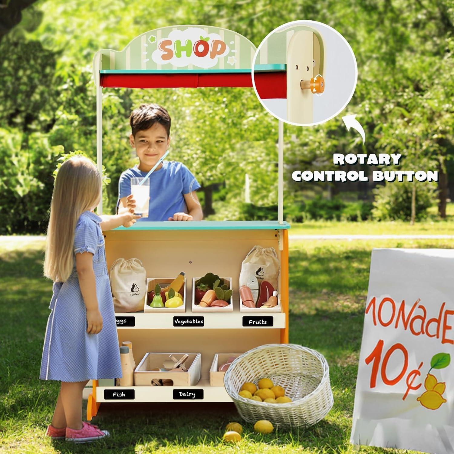 Teatro de Títeres de Madera labebe Deluxe 2-en-1 con Pizarra