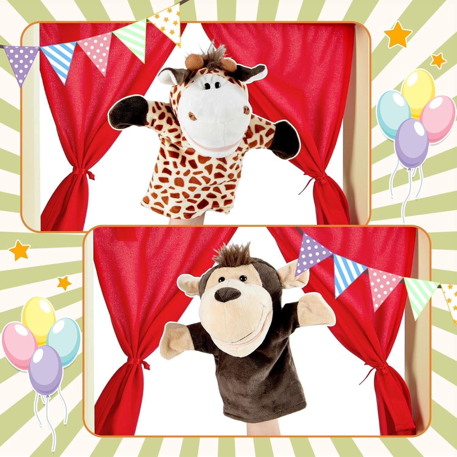 Teatro de Títeres de Madera labebe Deluxe 2-en-1 con Pizarra