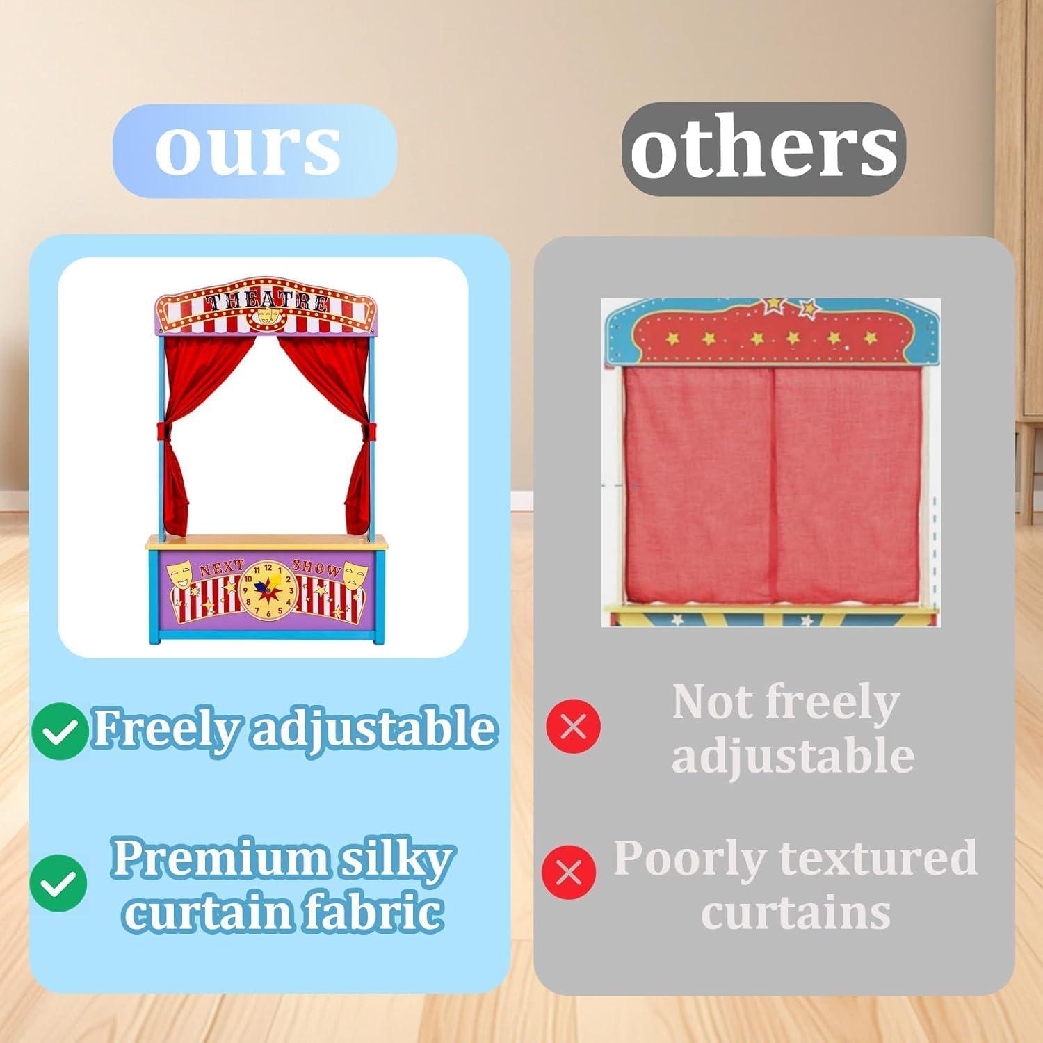 Teatro de Marionetas de Madera WodGod 63.5x42 cm Portátil