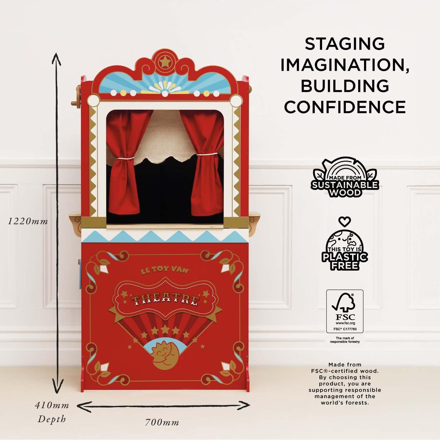 Teatro de Marionetas de Madera Le Toy Van TV333 - 69.85x40.89x121.92 cm