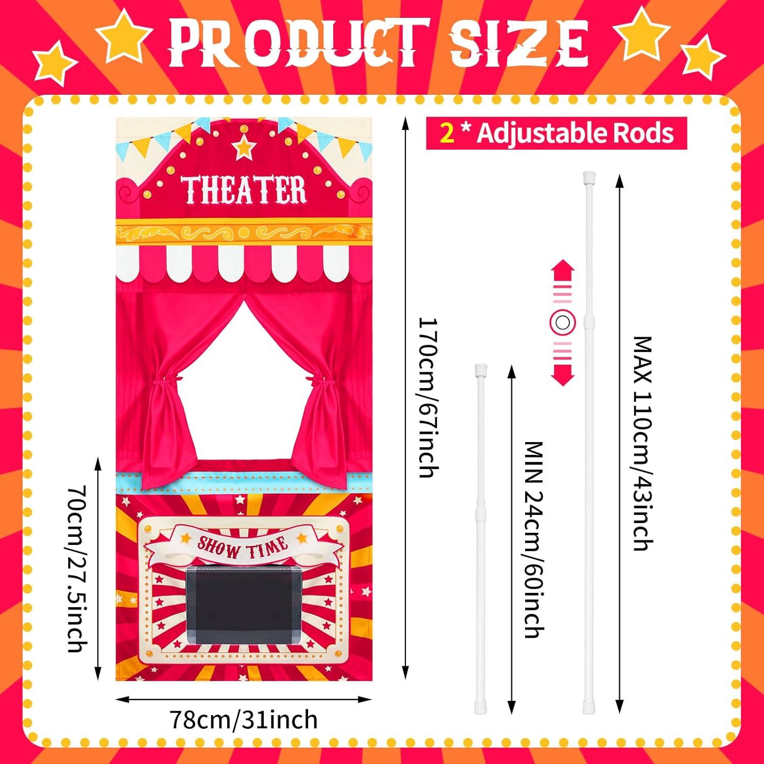 Teatro de Títeres Plegable VitalCozy 170 x 78 cm Ajustable