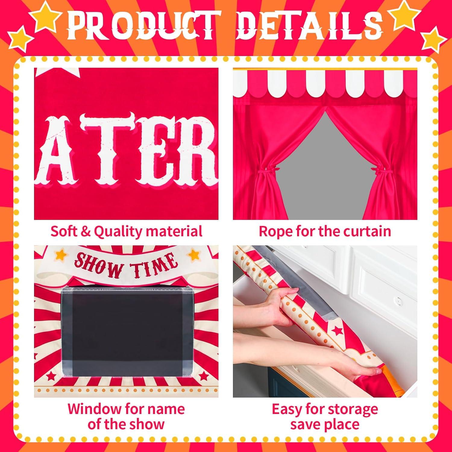 Teatro de Títeres Plegable VitalCozy 170 x 78 cm Ajustable