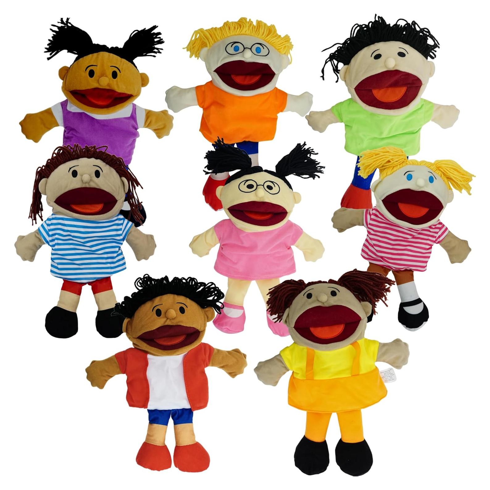 Títeres Multiculturales 4E - Paquete de 8 para Niños 3 a 8 Años