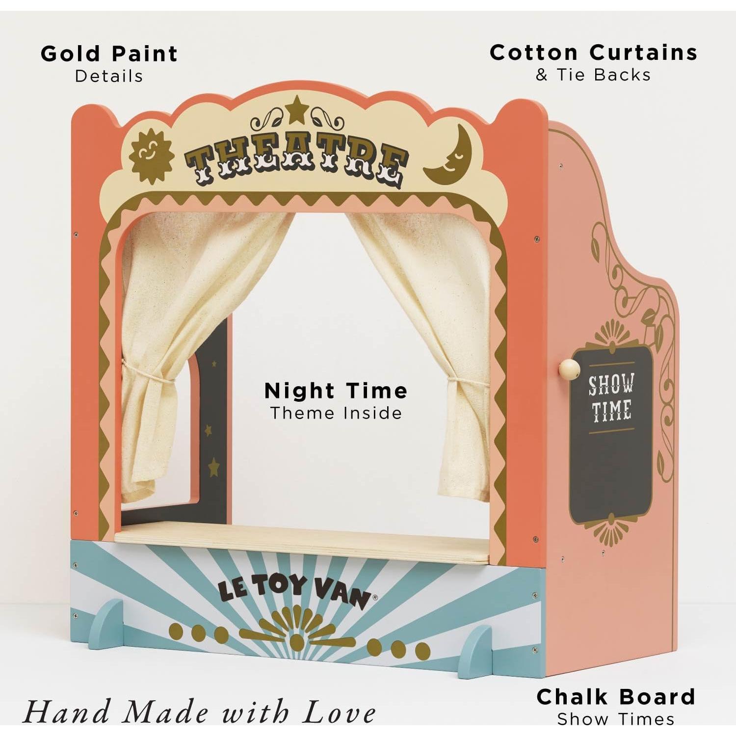 Teatro de Marionetas de Madera Le Toy Van TV351 - 29.5x29.5x54.5 cm