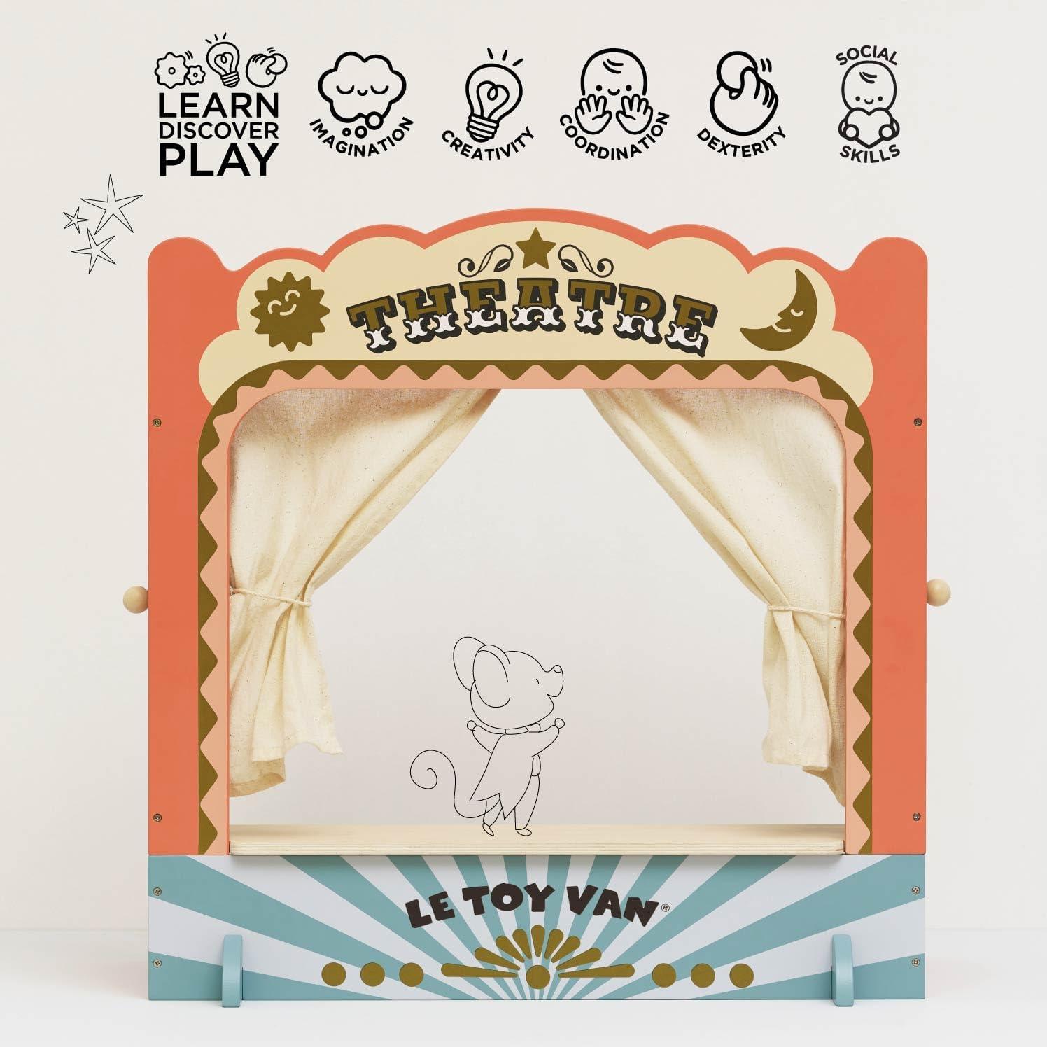 Teatro de Marionetas de Madera Le Toy Van TV351 - 29.5x29.5x54.5 cm