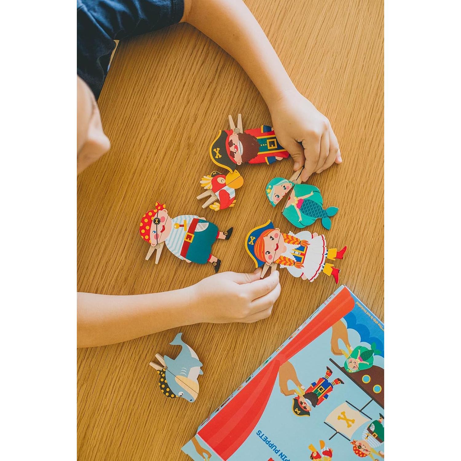 Set de 6 Títeres de Pirata de Madera Kipod - Juguete Montessori