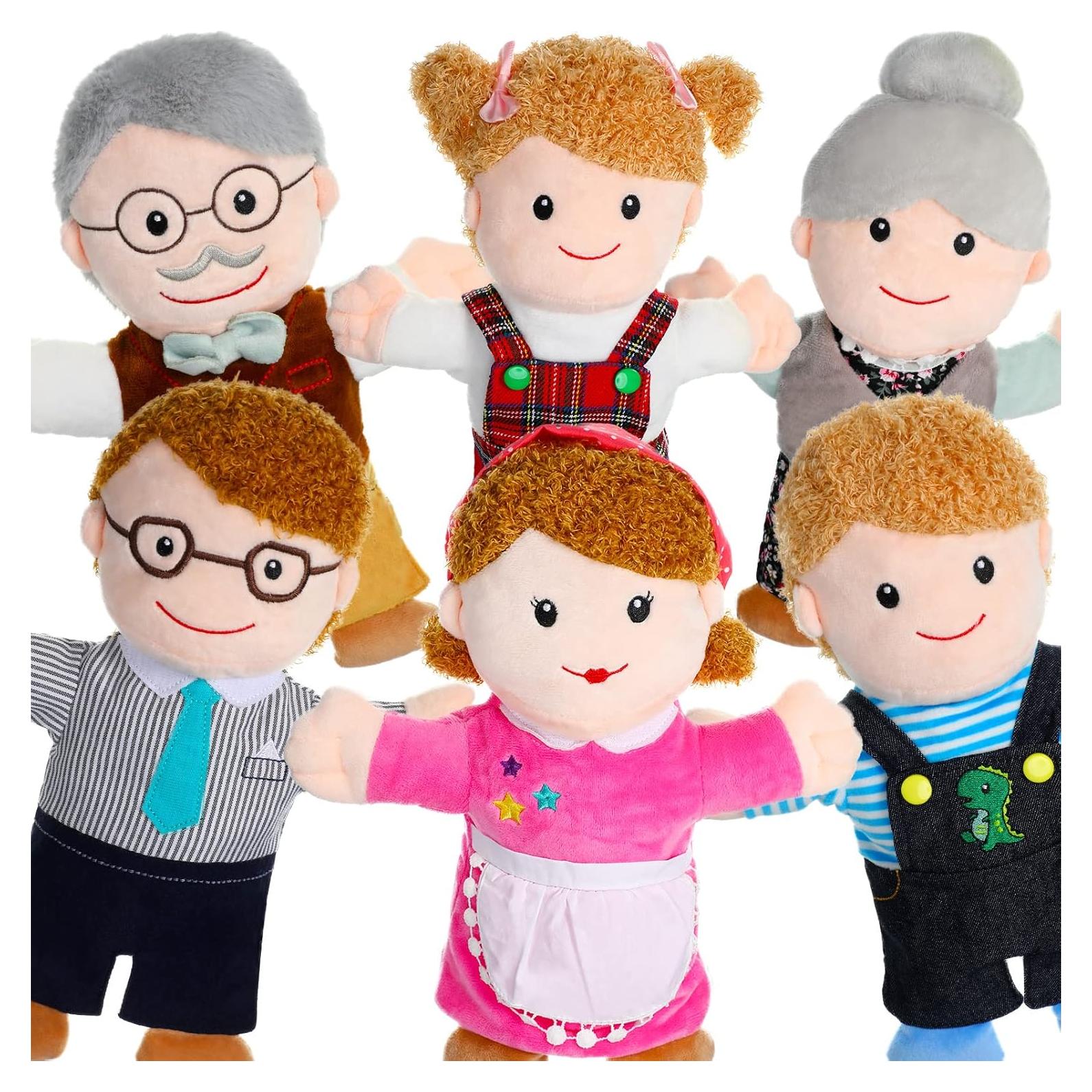 Conjunto de Títeres de Mano Civaner 30 cm Familia 6 Piezas