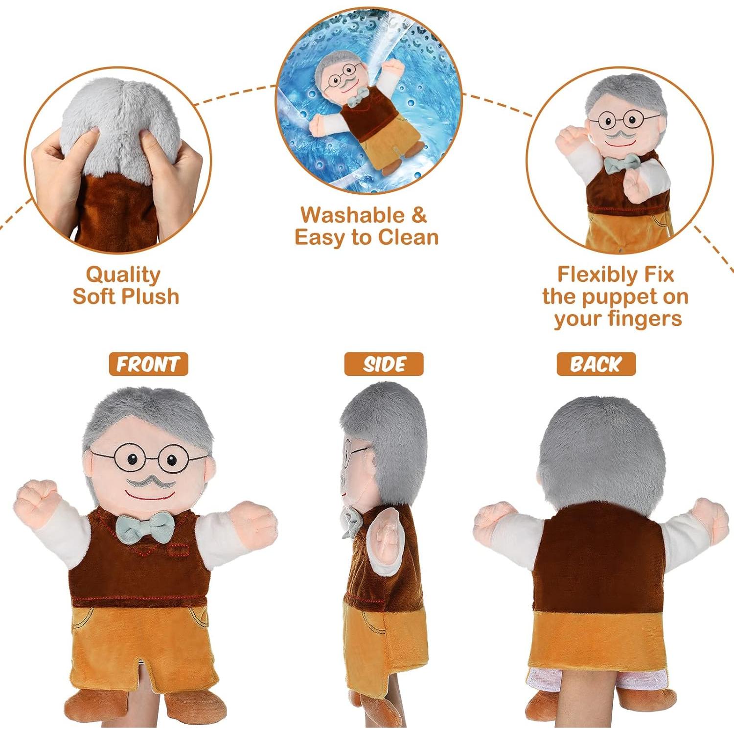 Conjunto de Títeres de Mano Civaner 30 cm Familia 6 Piezas