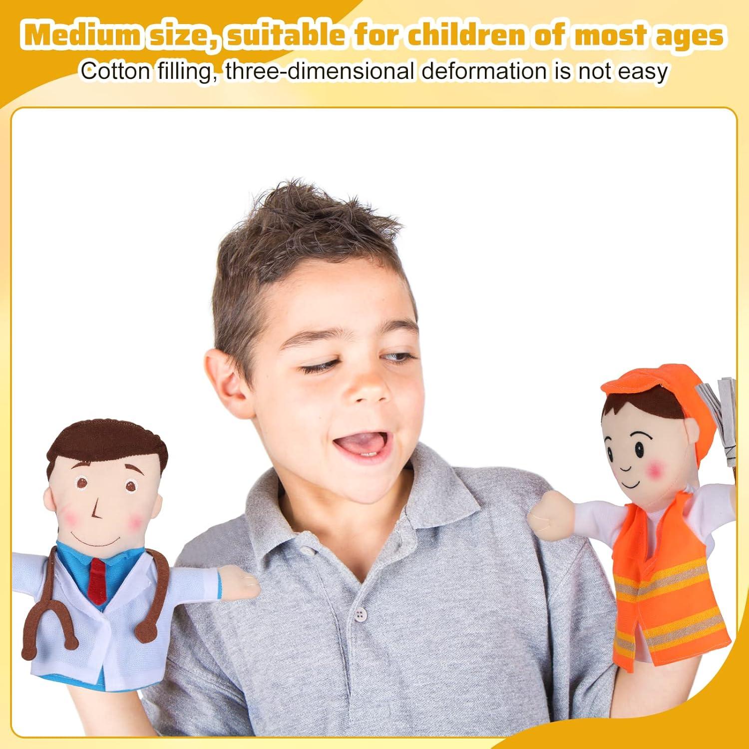 Conjunto de 10 Marionetas de Mano Lenwen Multiculturales 31 cm