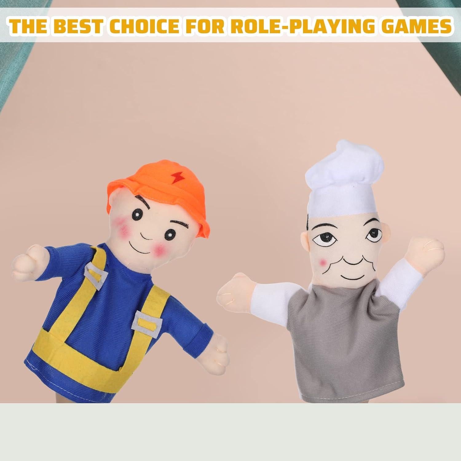 Conjunto de 10 Marionetas de Mano Lenwen Multiculturales 31 cm