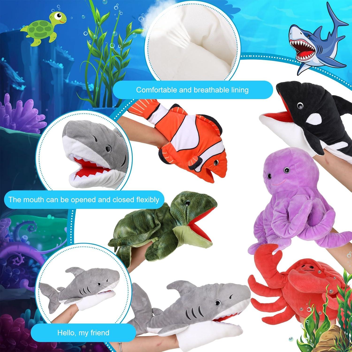 Marionetas de Mano de Animales Liliful - 6 Piezas 33 cm