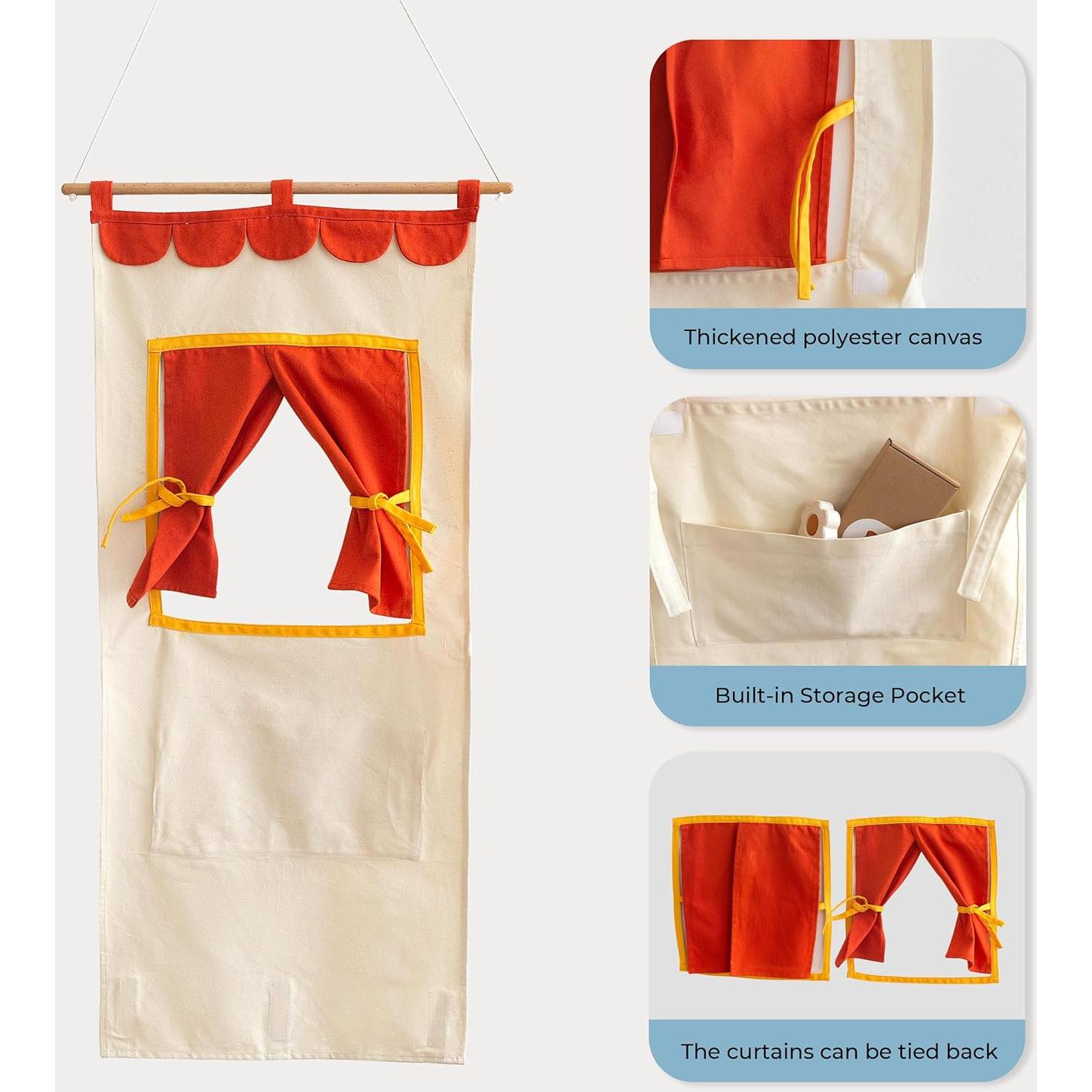 Teatro de Marionetas AVDAR Rojo 110cm para Niños 3+