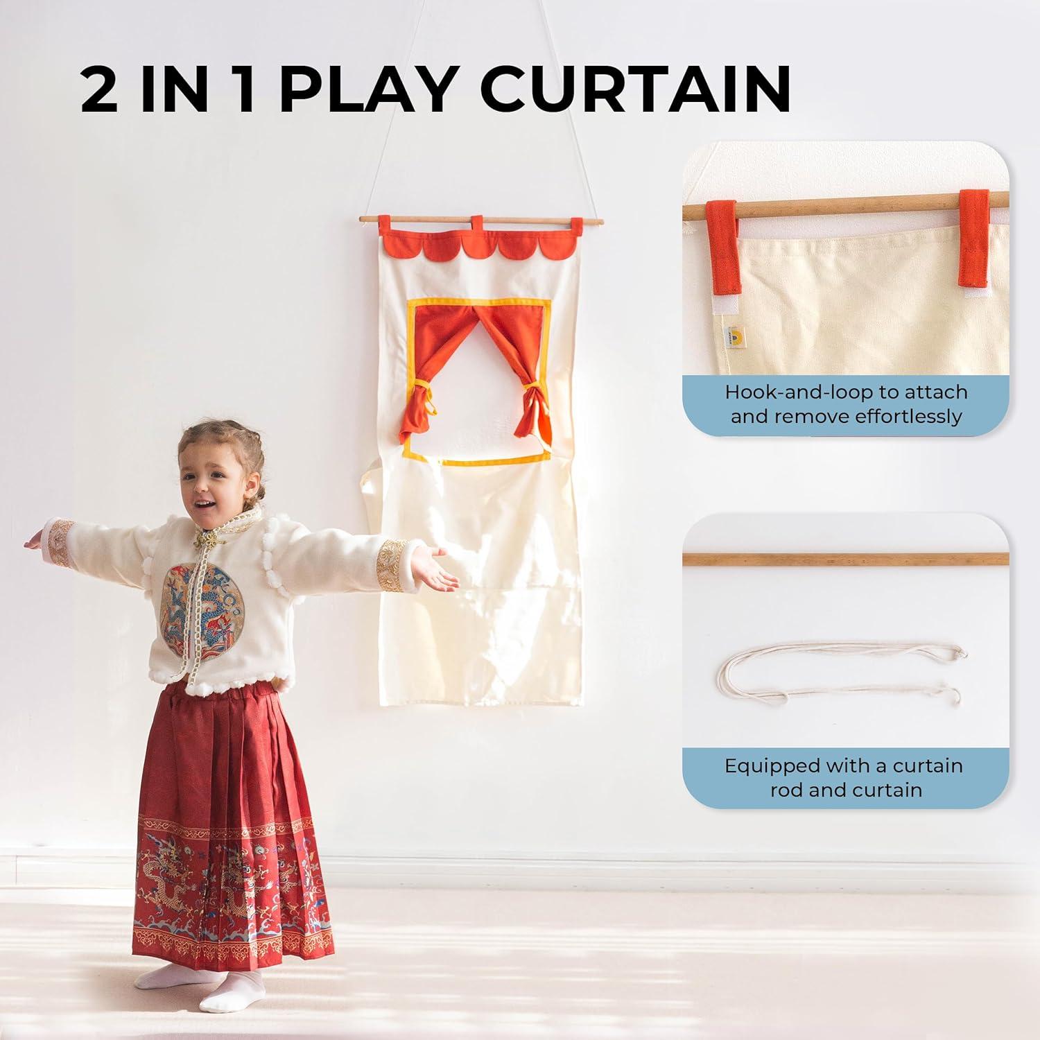 Teatro de Marionetas AVDAR Rojo 110cm para Niños 3+