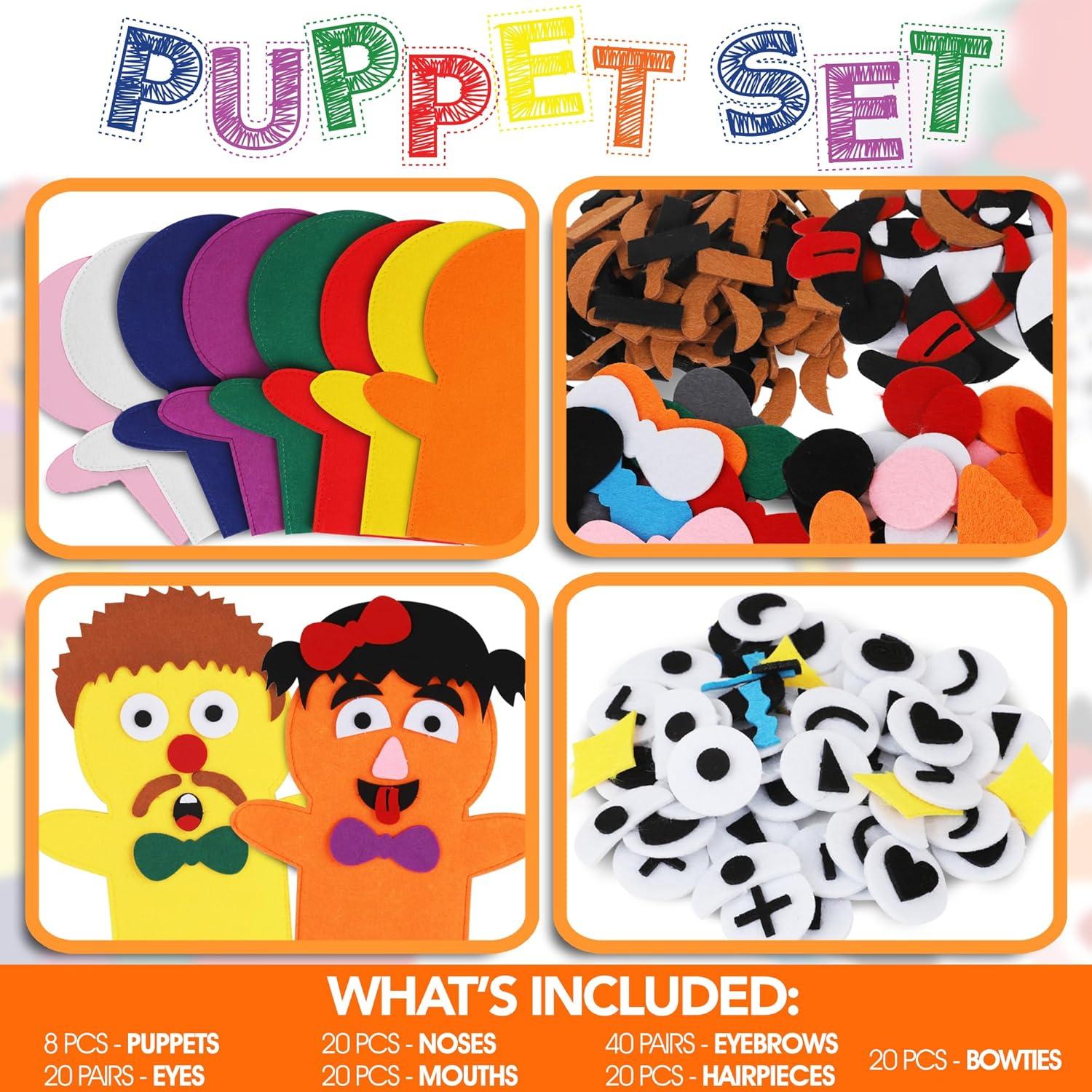 Kit de Manualidades de Títeres de Fieltro Puppet Planet - 8 Piezas