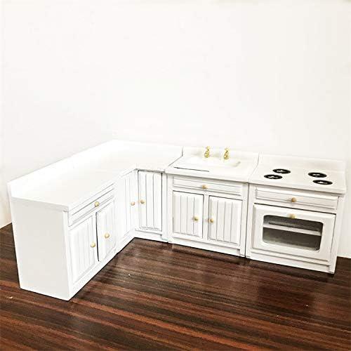 Juego de Muebles de Cocina Miniatura 1:12 SXFSE Blanco