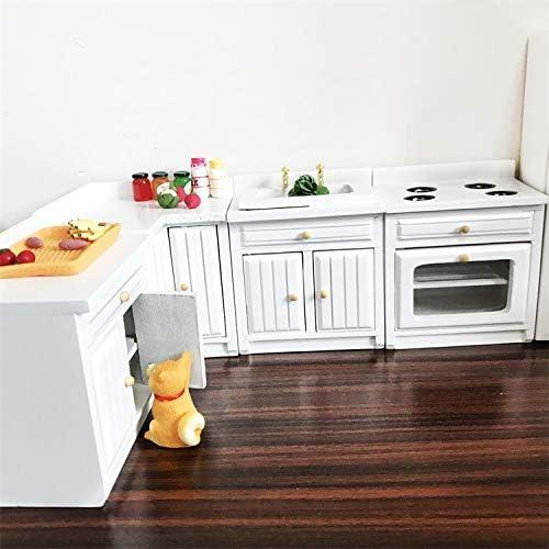 Juego de Muebles de Cocina Miniatura 1:12 SXFSE Blanco