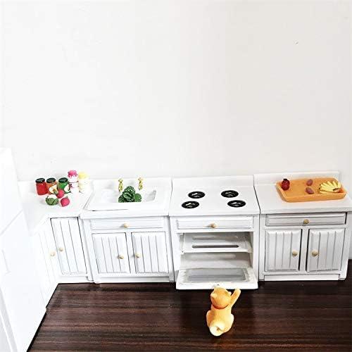 Juego de Muebles de Cocina Miniatura 1:12 SXFSE Blanco