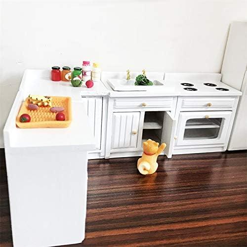 Juego de Muebles de Cocina Miniatura 1:12 SXFSE Blanco